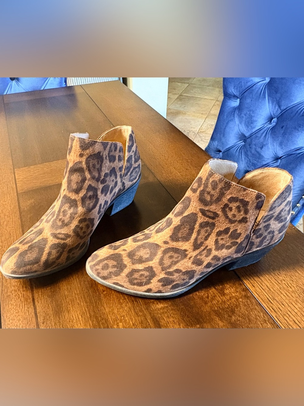 Life Stride Leopard Print Ankle Boots - Size 10